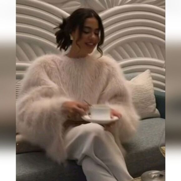 Zara FAUX FUR SWEATSHIRT LIMITED EDITION  FUR SWEATSHIRT Jacket Cape Coat - Picture 7 of 16